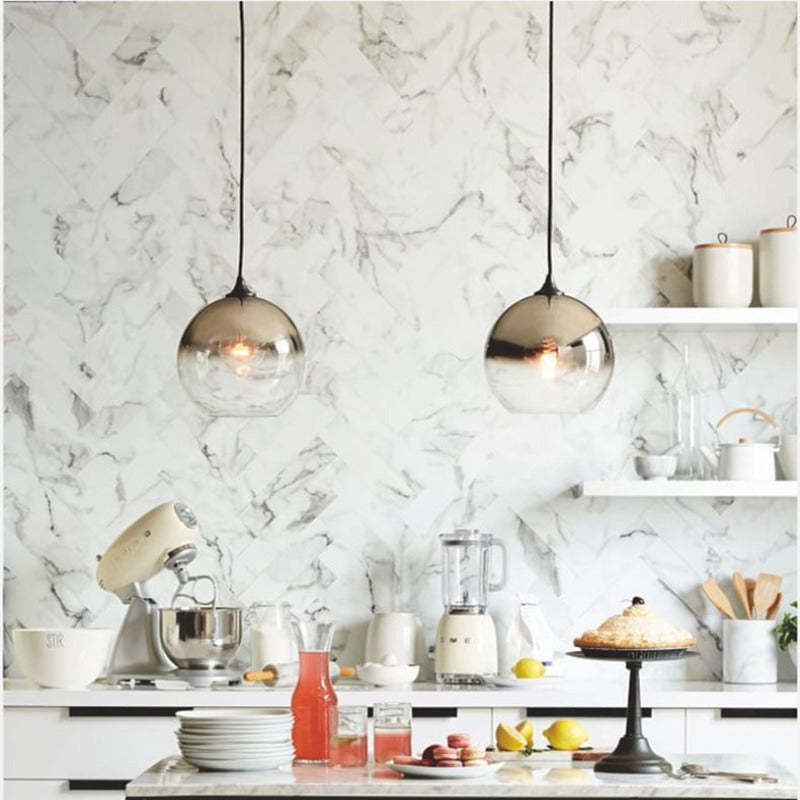 Levy Modern Kugel LED Pendelleuchte Gold/Silber/Roségold Esszimmer Metall Glas