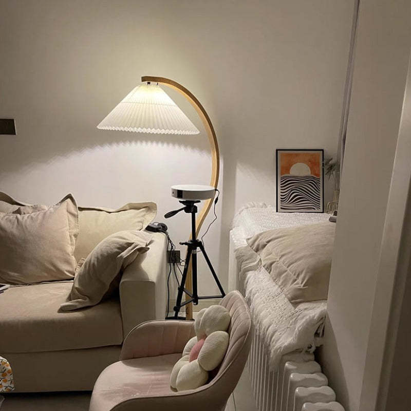 Ozawa Einzigartige LED Stehlampe Holz Metall Wohnzimmer