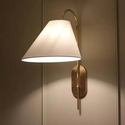 Carins Vintage Classical Metal  Fabric Wall Lamp Bedroom  Dining Room