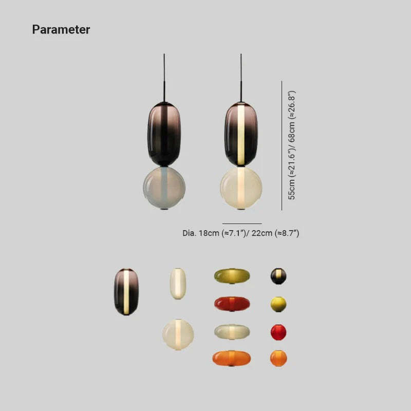 Morandi Modern Design LED Pendelleuchte Schwarz Glas Schlafzimmer