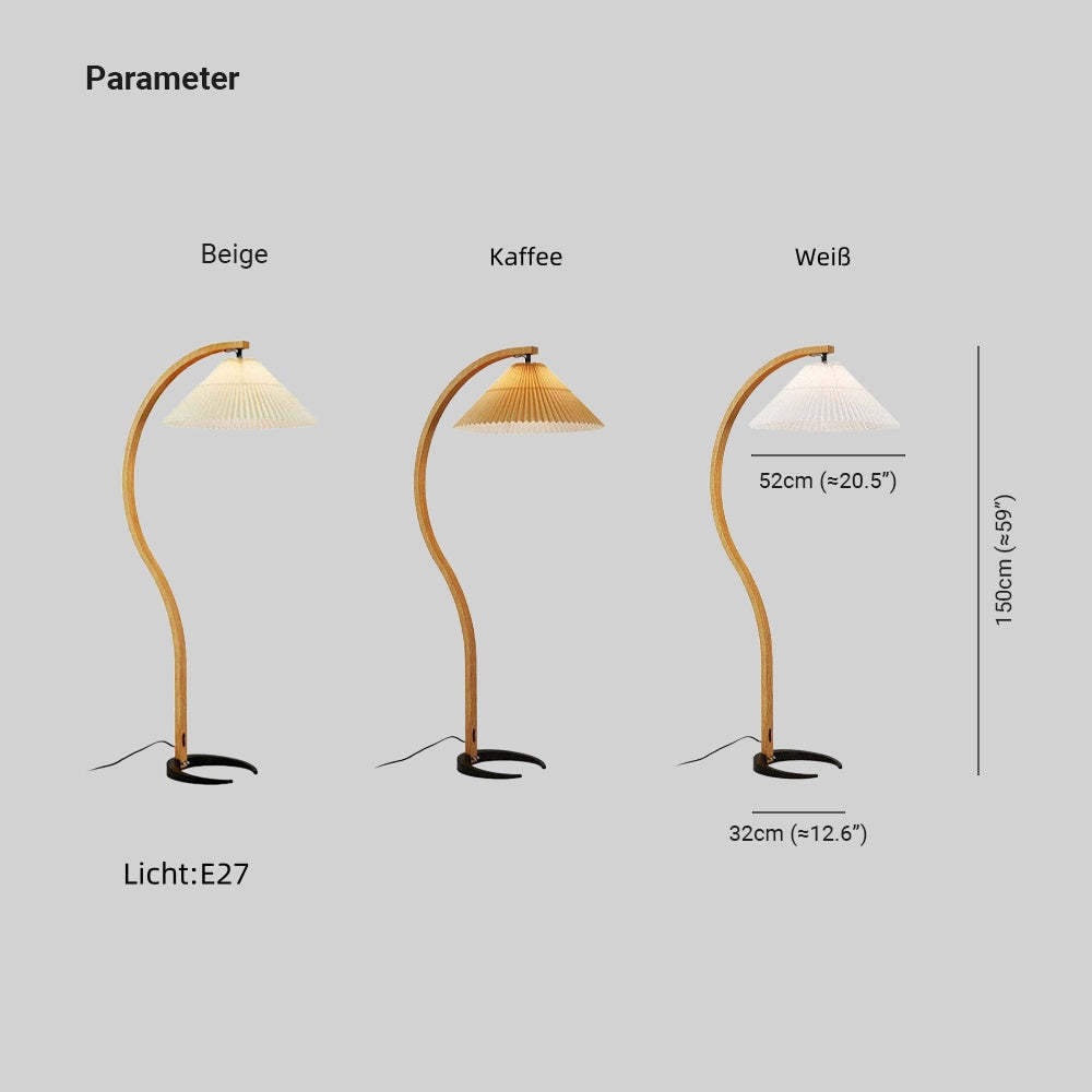 Ozawa Einzigartige LED Stehlampe Holz Metall Wohnzimmer