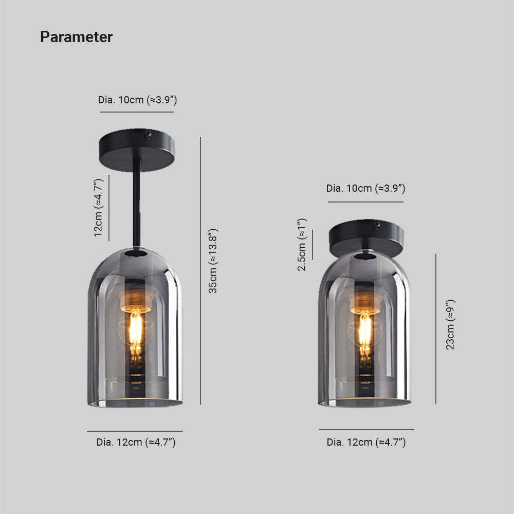 Sanna Modern LED Decken/Pendelleuchte Grau Wohn/Esszimmer Metall Glas