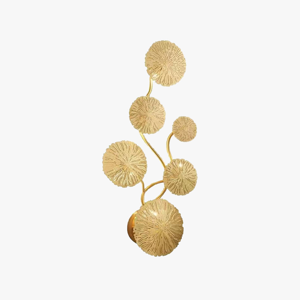 Knox Vintage Design Blumen LED Wandleuchte Gold Wohn/Schlafzimmer Innen Metall
