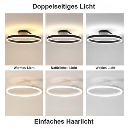 Arisha Modern LED Deckenleuchte Ring Schwarz/Weiß Wohnzimmer Flur Metall