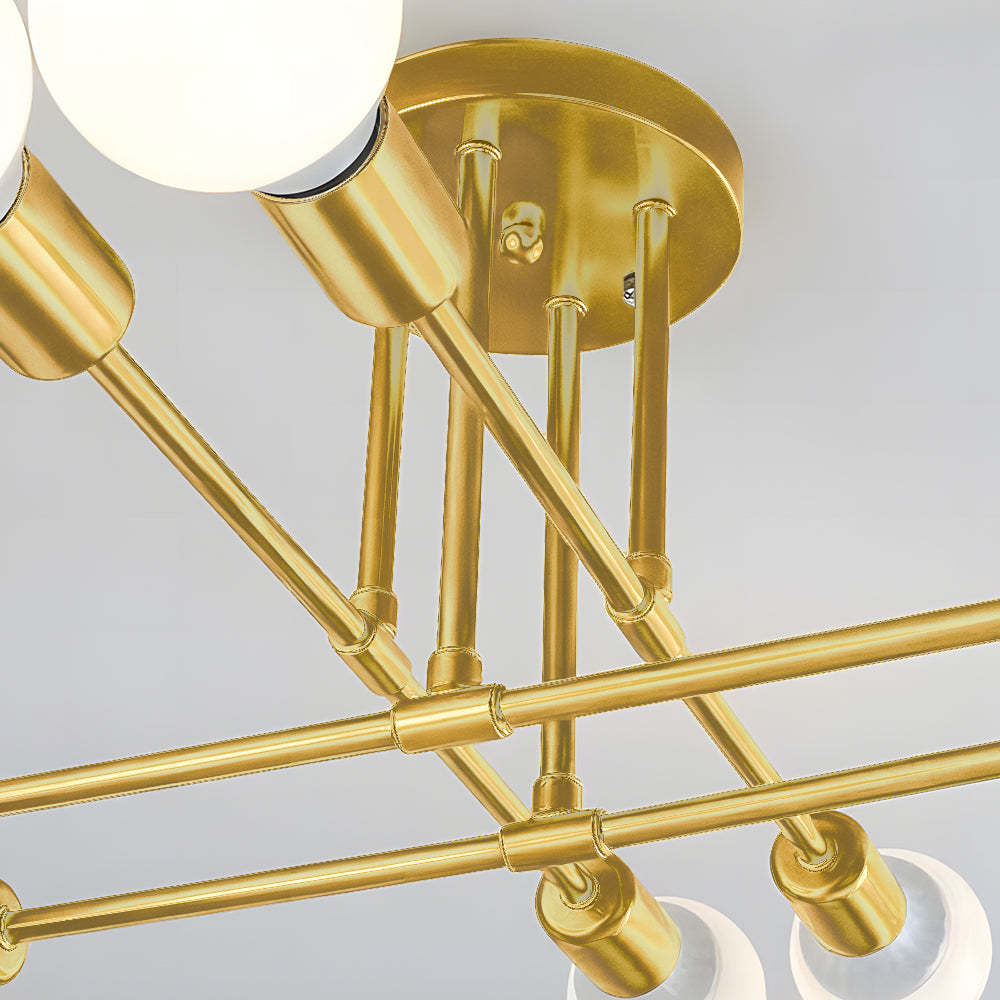Valentina Moden LED Deckenleuchte Kugel Schwarz/Gold Wohnzimmer Metall