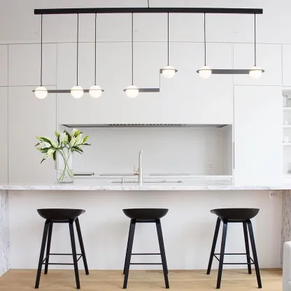Orr Minimalismus Schwarz Metall Glas Pendelleuchte Schlafzimmer Wohnzimmer
