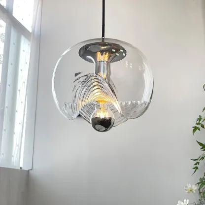 Hailie Modern Rund Glas Hängend Pendelleuchte Schirme Esszimmer