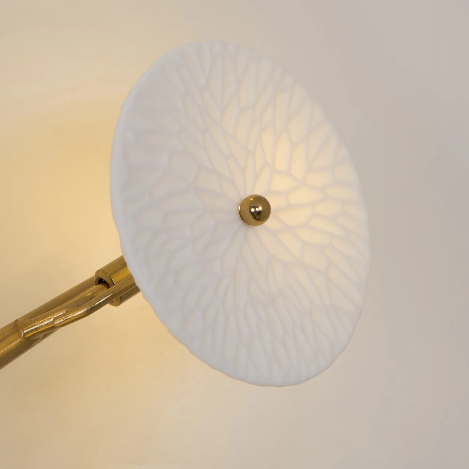 Byers Minimalism Gold White Ceramic Metal Wall Lamp Bedroom Living Room
