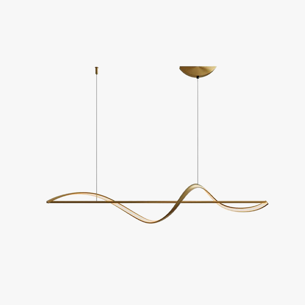Louise Modern LED Pendelleuchte Linear, Schwarz/Gold, Esstisch, Metall/Acryl