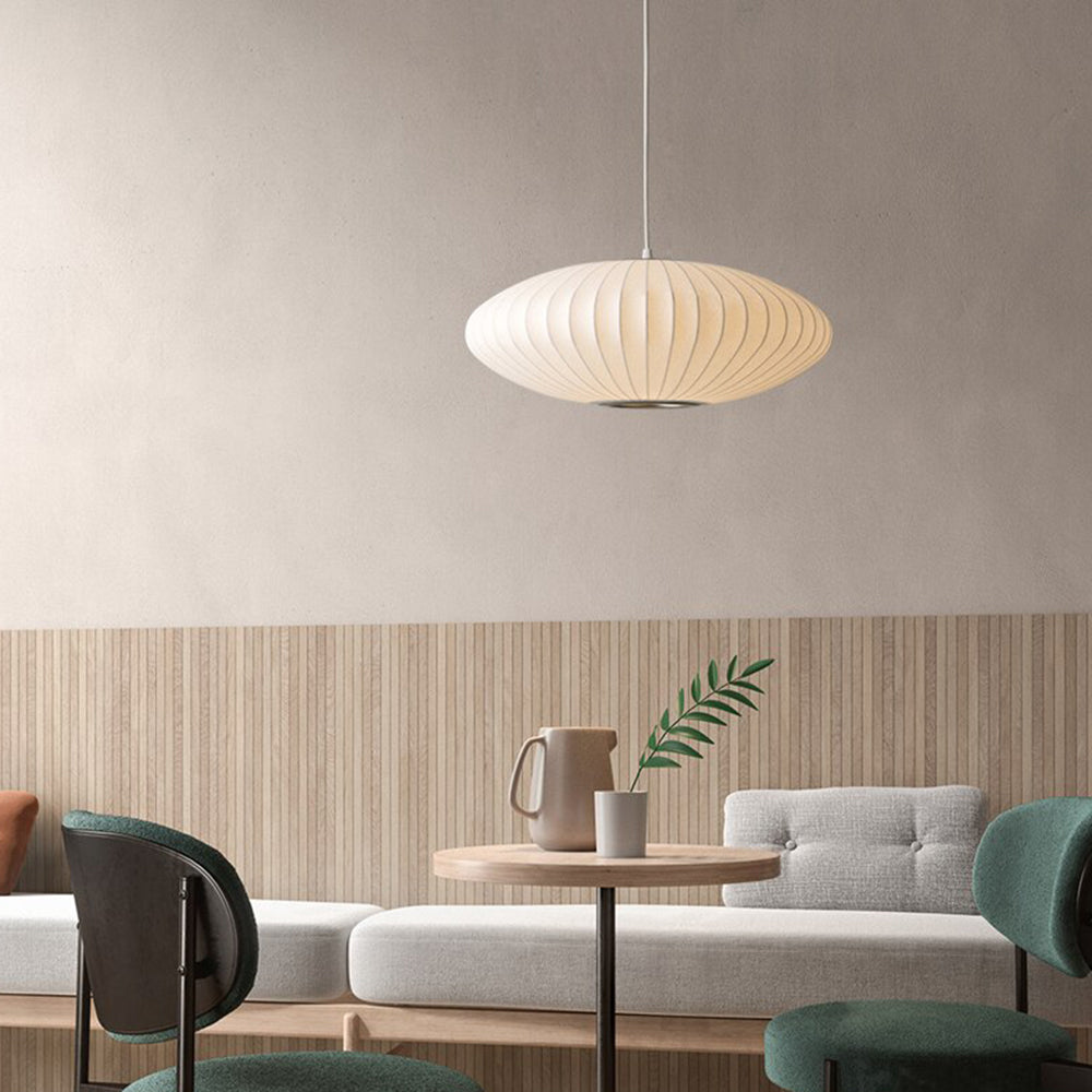 Renée Modern LED Pendelleuchte Weiß Wohnzimmer/Esstisch Metall&Stoff