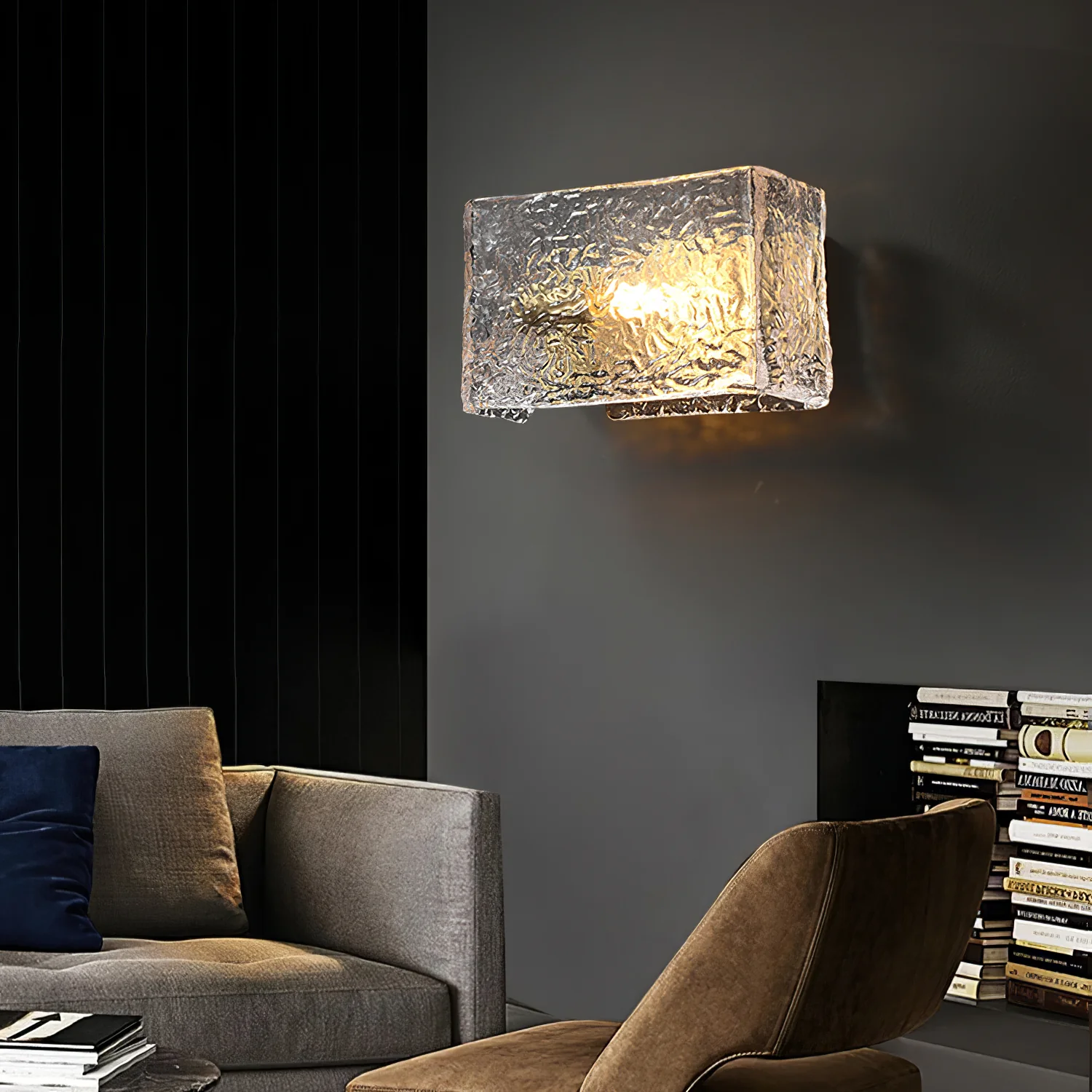 Kristy Modern Glass Brass Wall Lamp Bedroom  Dining Room