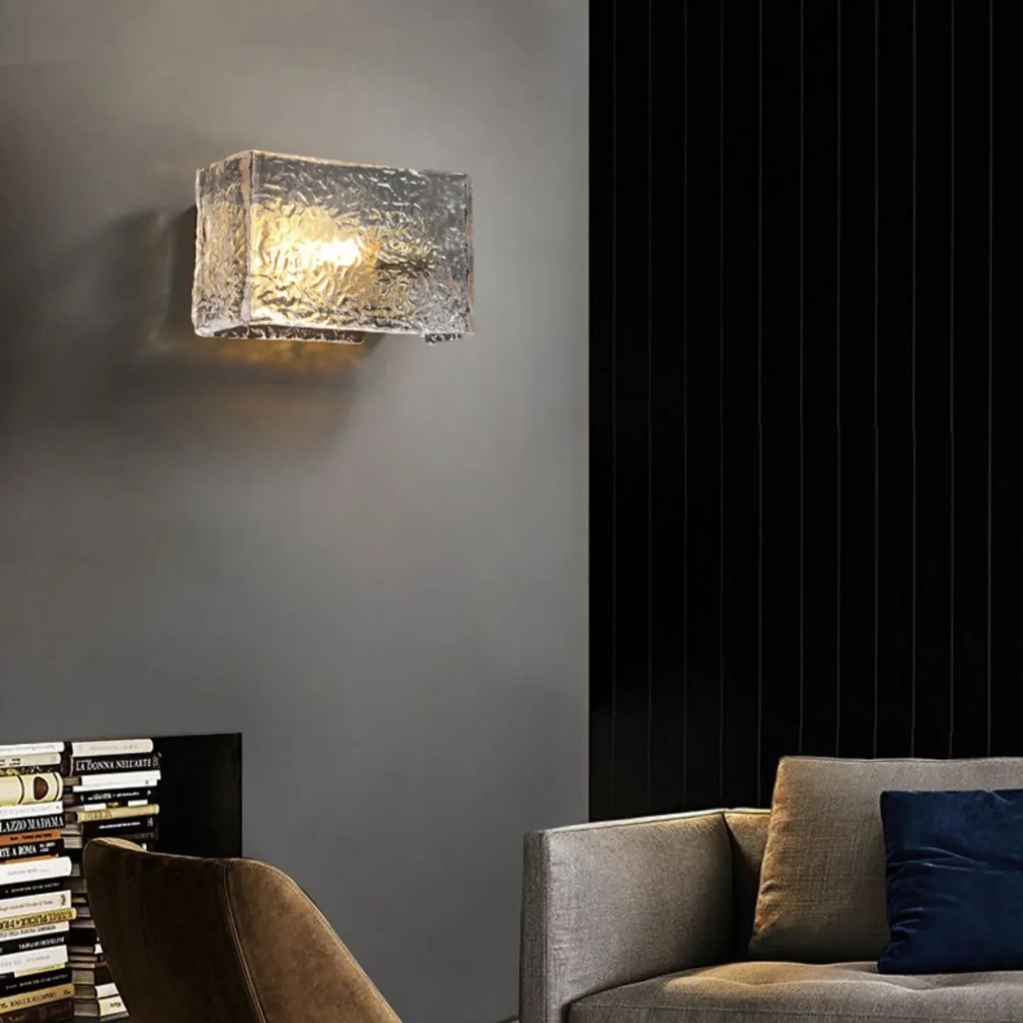 Kristy Modern Glass Brass Wall Lamp Bedroom  Dining Room