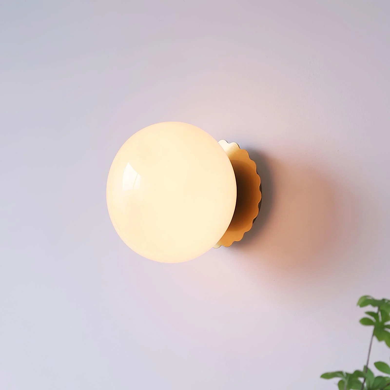 Elif Modern Marshmallow Rundes Glas Wandleuchte Rollos Schlafzimmer Flur