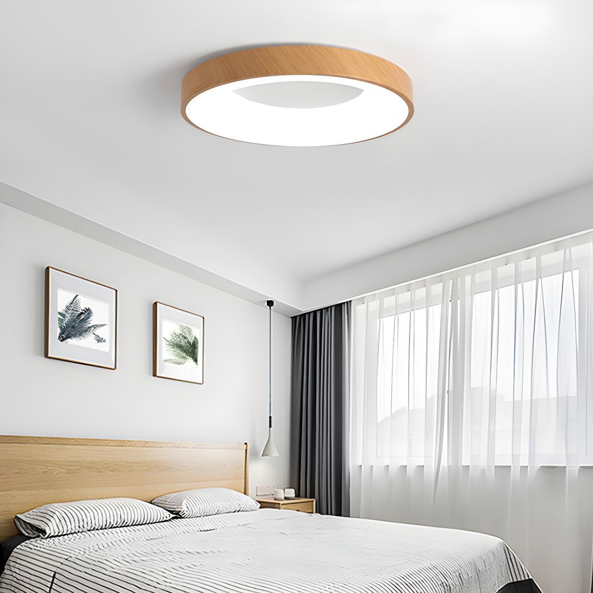 Eliriel Modern Minimalistisch Rund Holz Einbau Deckenleuchte-Las Sola