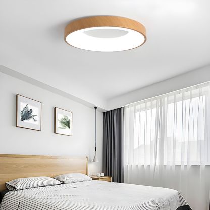 Eliriel Modern Minimalistisch Rund Holz Einbau Deckenleuchte-Las Sola
