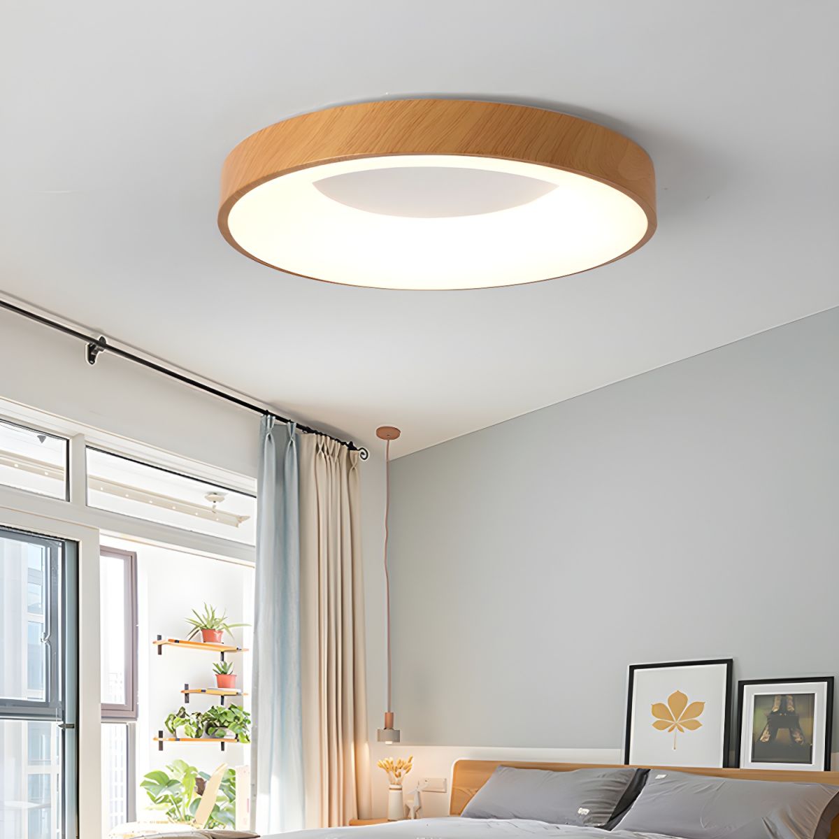 Eliriel Modern Minimalistisch Rund Holz Einbau Deckenleuchte-Las Sola