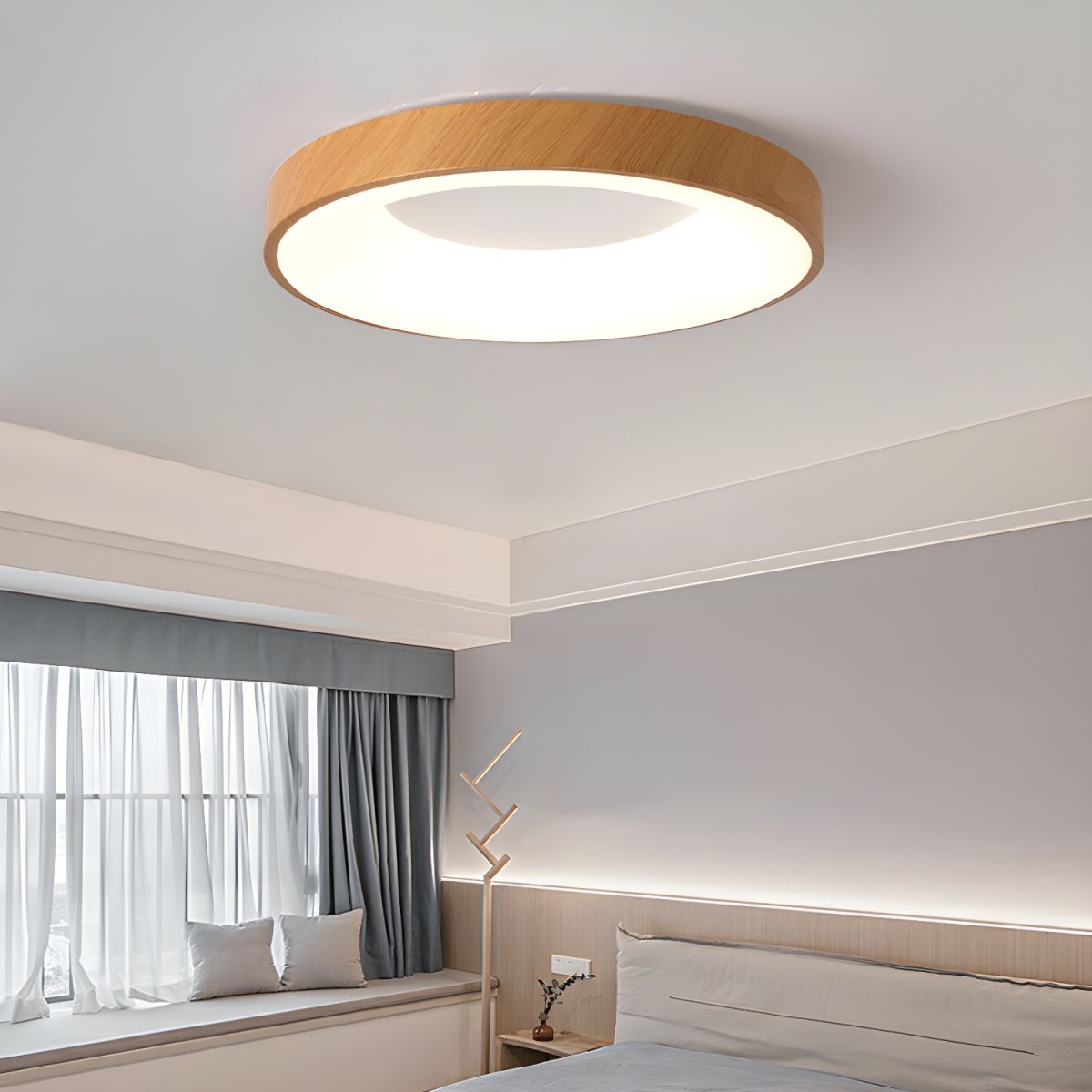 Eliriel Modern Minimalistisch Rund Holz Einbau Deckenleuchte-Las Sola