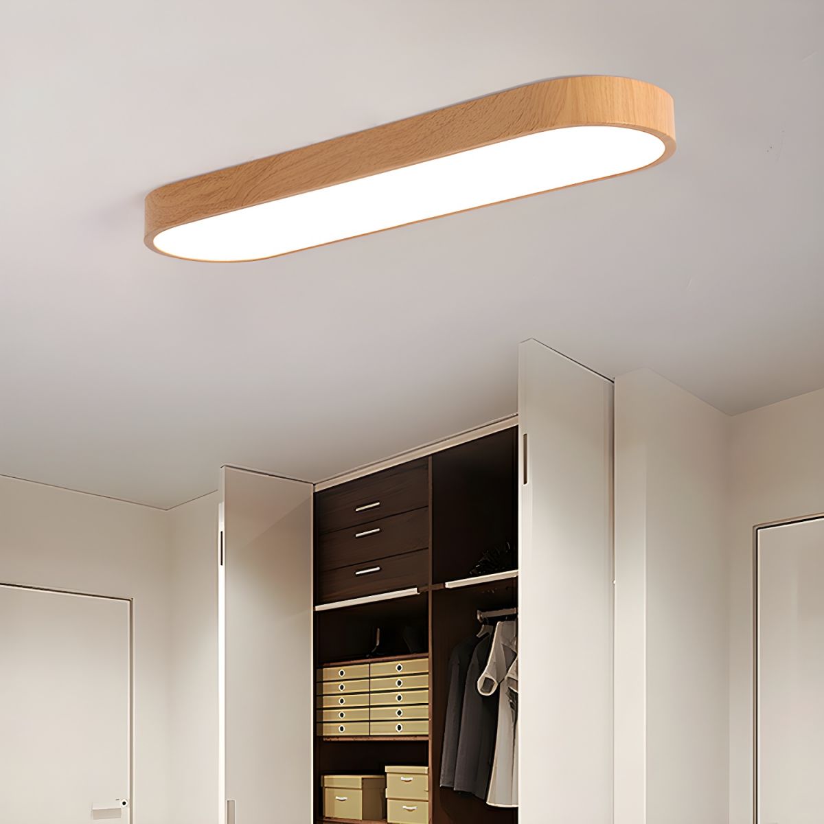 Eliriel Modern Minimalistisch Rund Holz Einbau Deckenleuchte-Las Sola