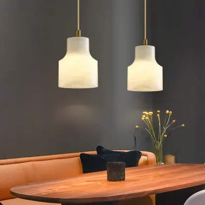 Ozawa Modern Round Metal Rasin Pendant Light Bedroom Dining Room