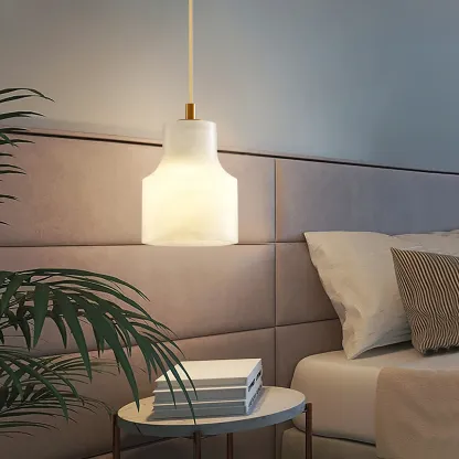 Ozawa Modern Round Metal Rasin Pendant Light Bedroom Dining Room