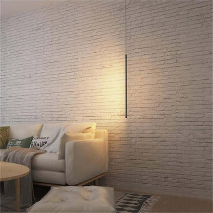 Minimalist LED Pendant Lights Beside Lamp Bedroom Scene
