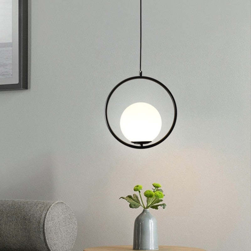Valentina Modern LED Rund Pendelleuchte Schwaz Esszimmer/Wohn/Schlafzimmer Metall Glas