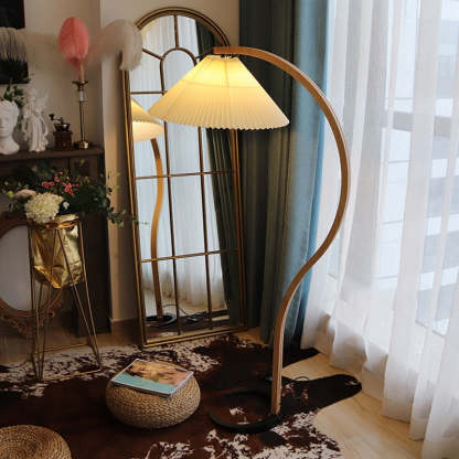 Ozawa Einzigartige LED Stehlampe Holz Metall Wohnzimmer