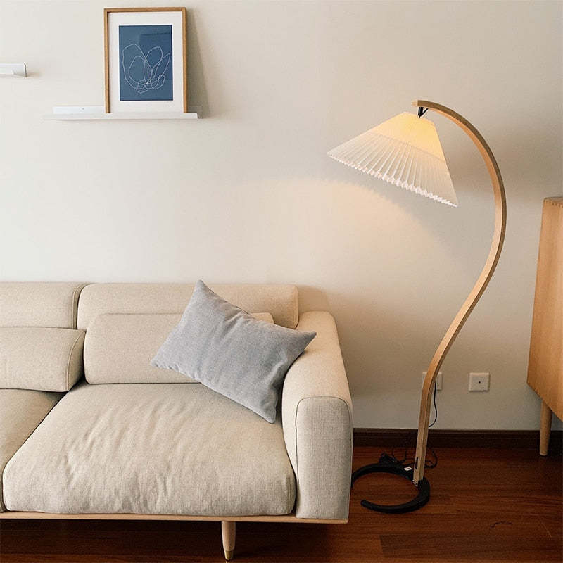 Ozawa Einzigartige LED Stehlampe Holz Metall Wohnzimmer