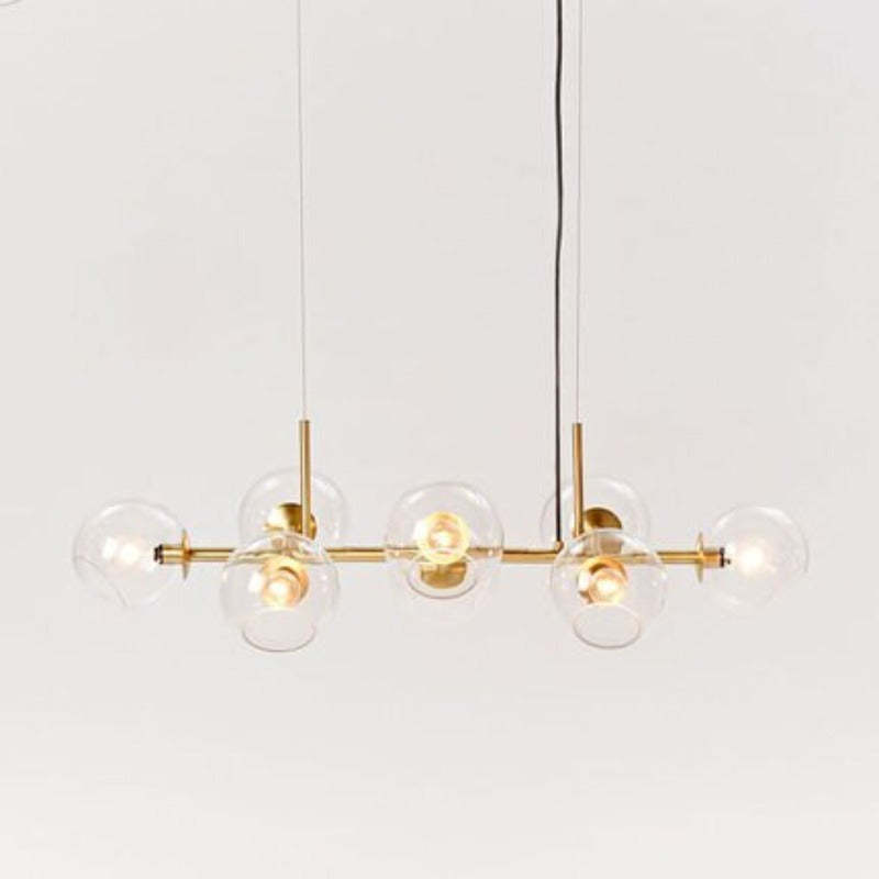 Valentina Modern LED Pendelleuchte Kugel Schwarz/Gold Ess/Wohnzimmer Glas