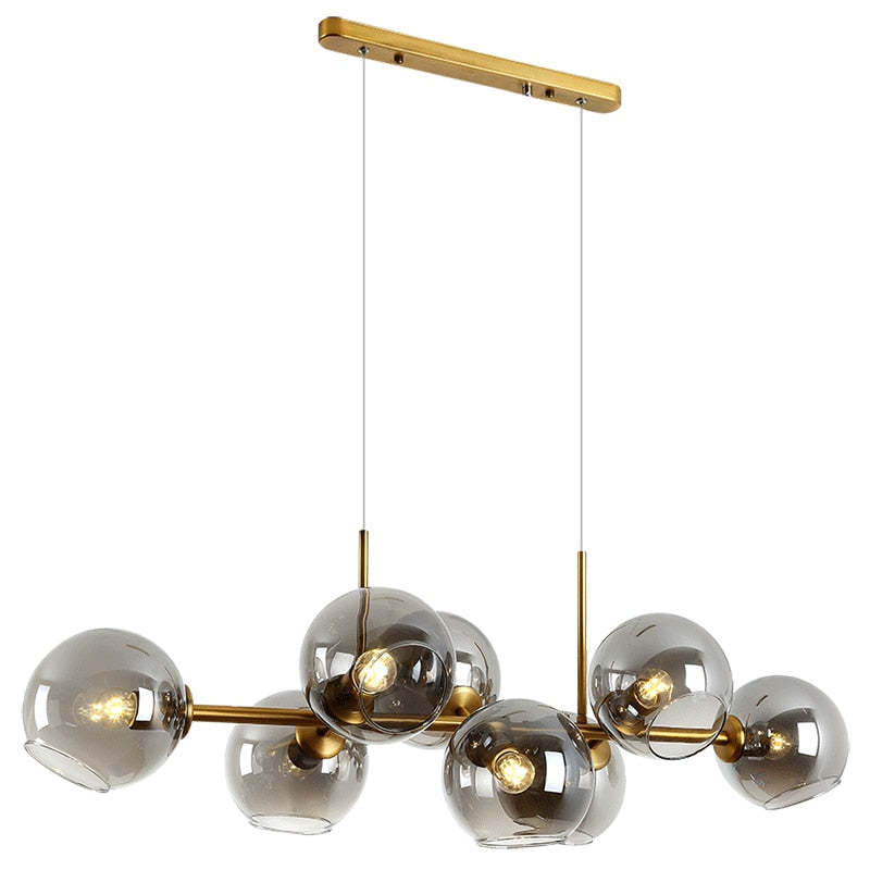 Valentina Modern LED Pendelleuchte Kugel Schwarz/Gold Ess/Wohnzimmer Glas