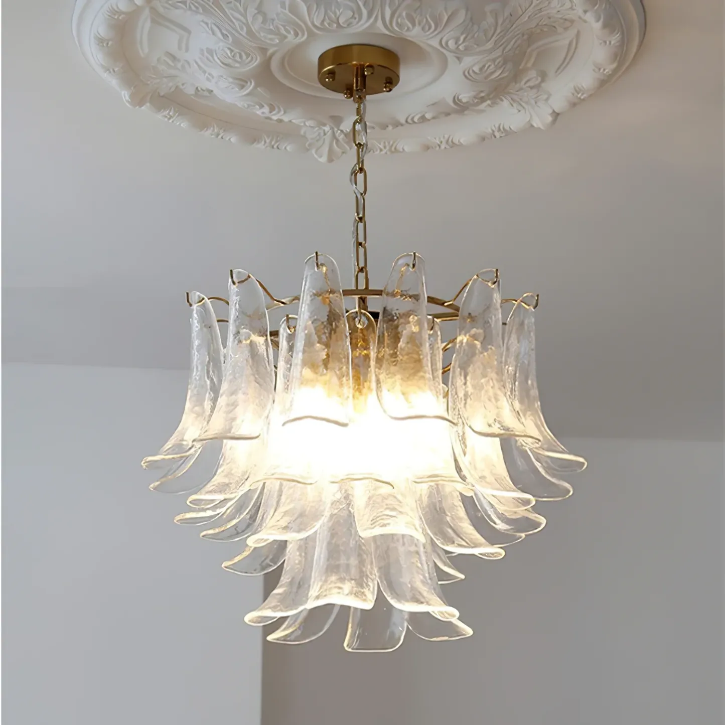 Alessio Vintage Luxury Metal Glass Chandelier Living Dining Room Bedroom