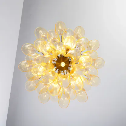 Alessio Vintage Luxury Metal Glass Chandelier Living Dining Room Bedroom