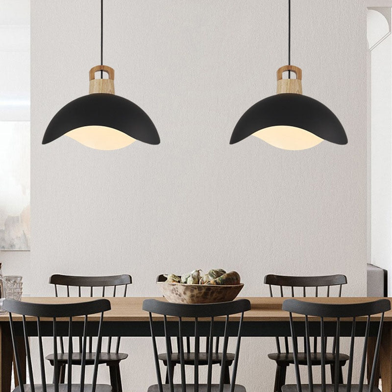 Morandi Design LED Pendelleuchte Schwarz Schlafzimmer/Esszimmer Metall