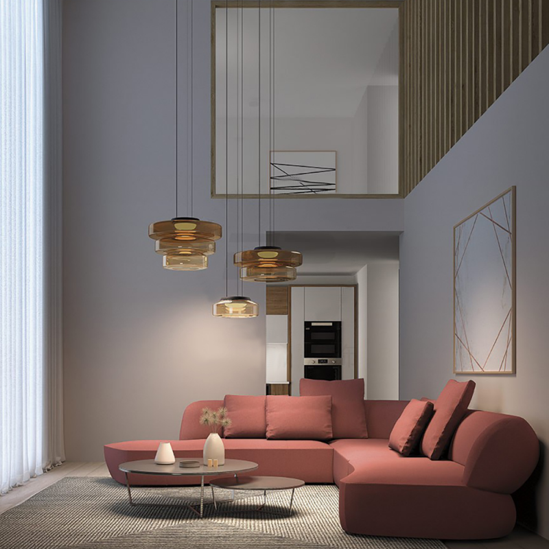 Hailie Modern Kücheninsel Glas Pendelleuchte Wohnzimmer