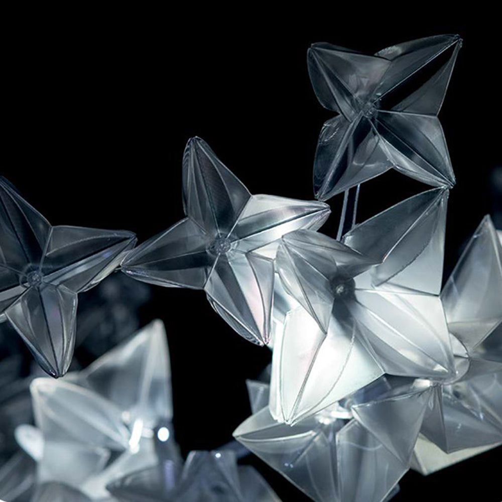 Olivia Luxury Star Acryl Pendelleuchte, Wohnzimmer, Silber