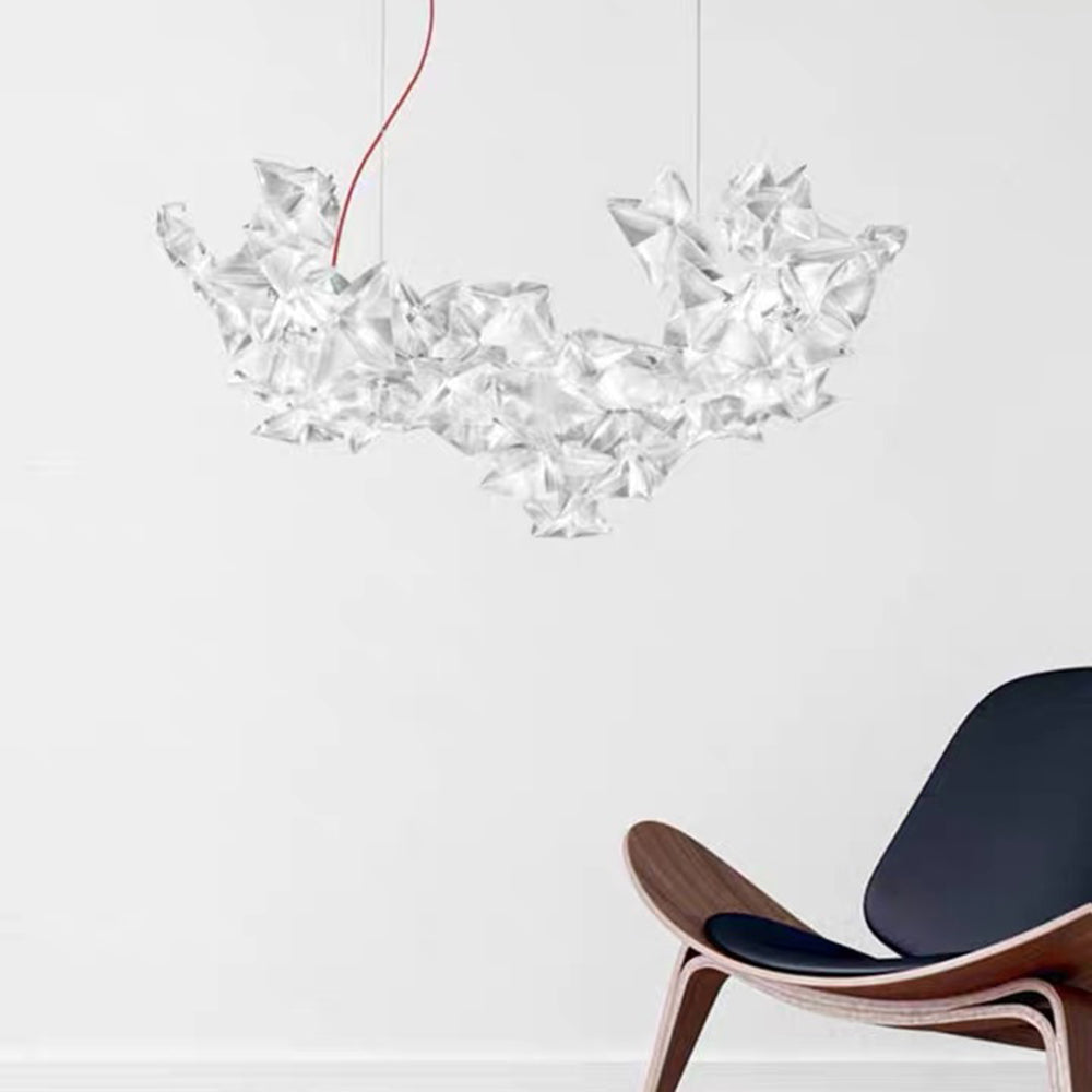 Olivia Luxury Star Acryl Pendelleuchte, Wohnzimmer, Silber