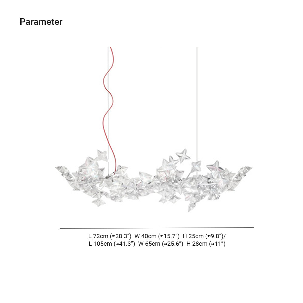 Olivia Luxury Star Acryl Pendelleuchte, Wohnzimmer, Silber