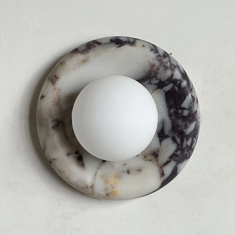 Elif Modern Round Marble Wall Light Shades Bedroom Living Room