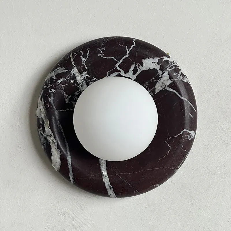 Elif Modern Round Marble Wall Light Shades Bedroom Living Room