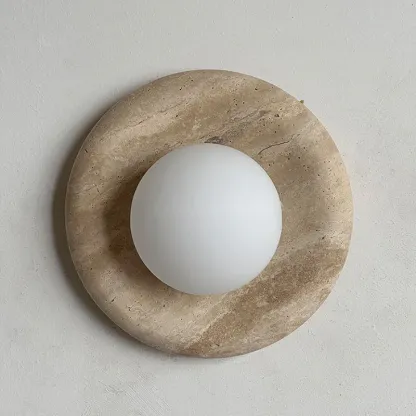 Elif Modern Round Marble Wall Light Shades Bedroom Living Room