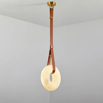 Hailie Vintage Unusual Resin Leather Pendant Light Living Dining Room