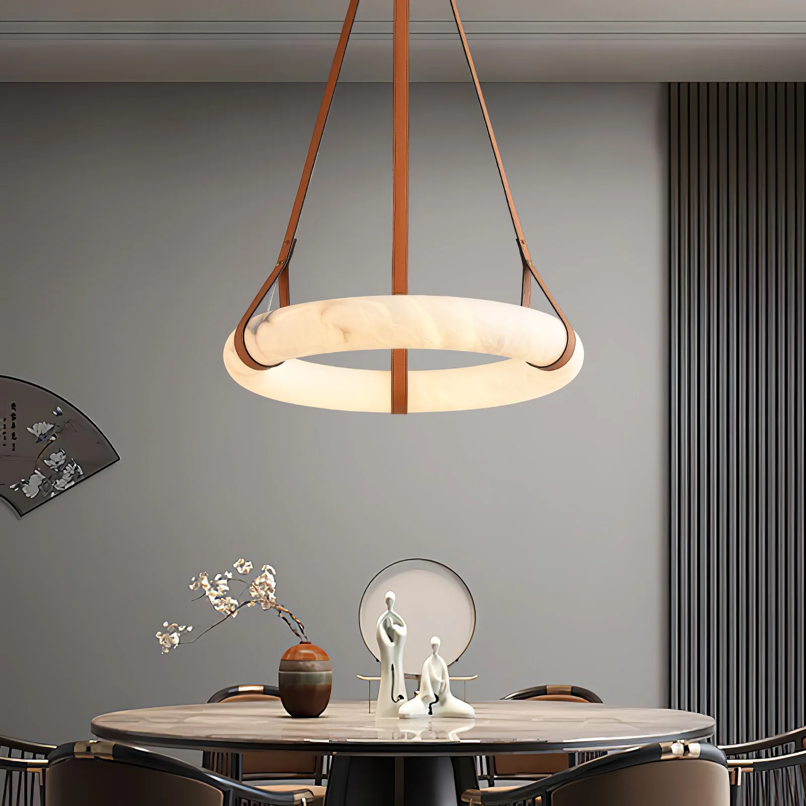 Hailie Vintage Unusual Resin Leather Pendant Light Living Dining Room
