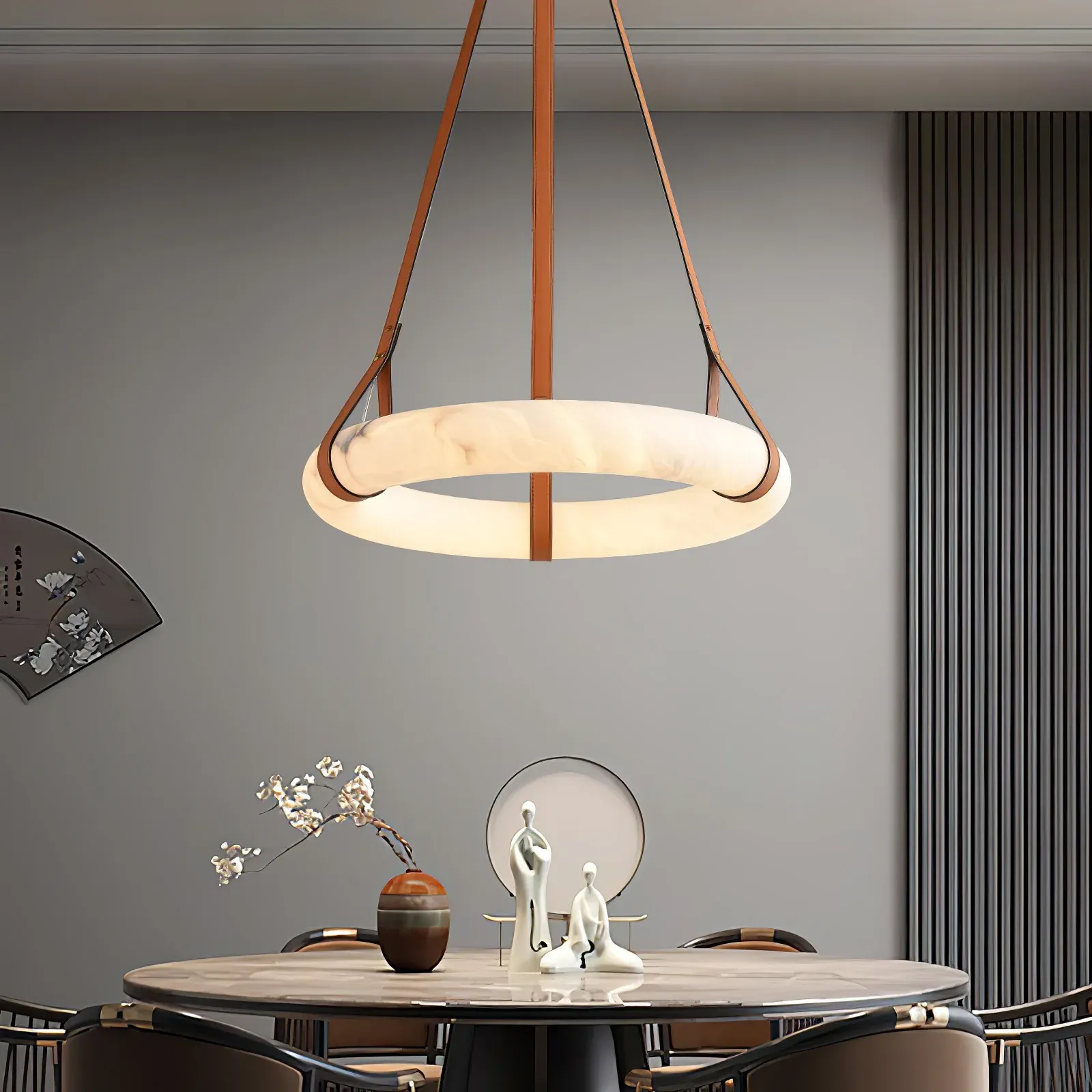 Hailie Vintage Unusual Resin Leather Pendant Light Living Dining Room