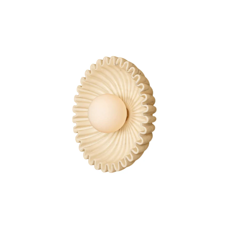 Elif Unusual Round Marble Glass Wall Lamp Indoor