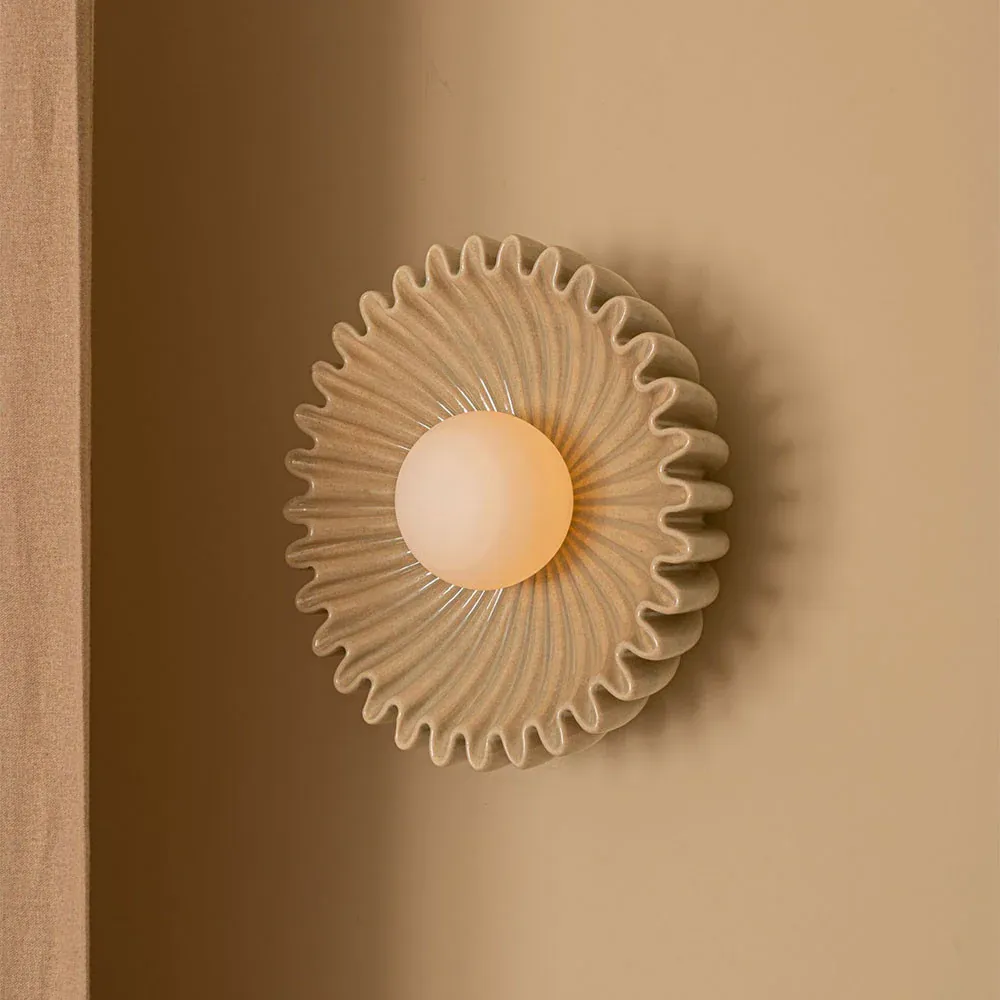 Elif Unusual Round Marble Glass Wall Lamp Indoor