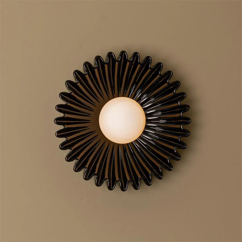 Elif Unusual Round Marble Glass Wall Lamp Bedroom  Dining Room