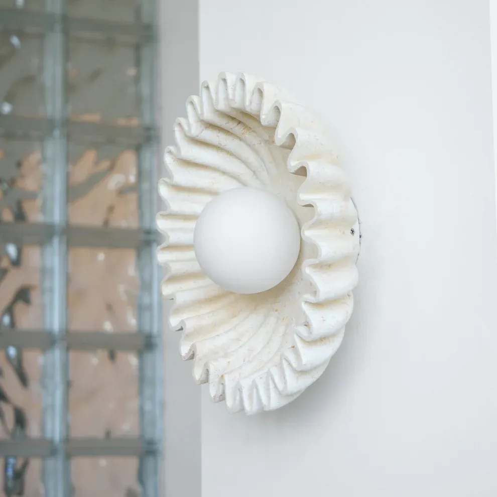 Elif Unusual Round Marble Glass Wall Lamp Indoor