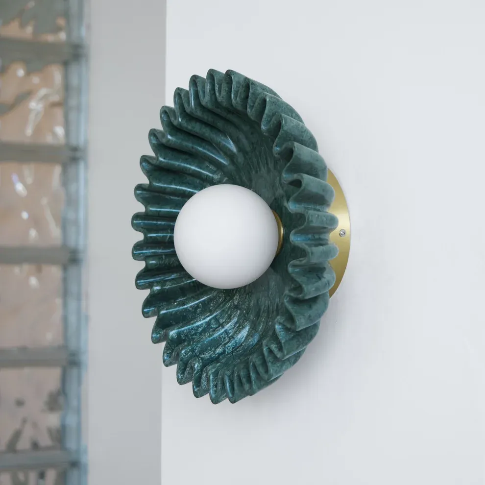 Elif Unusual Round Marble Glass Wall Lamp Indoor