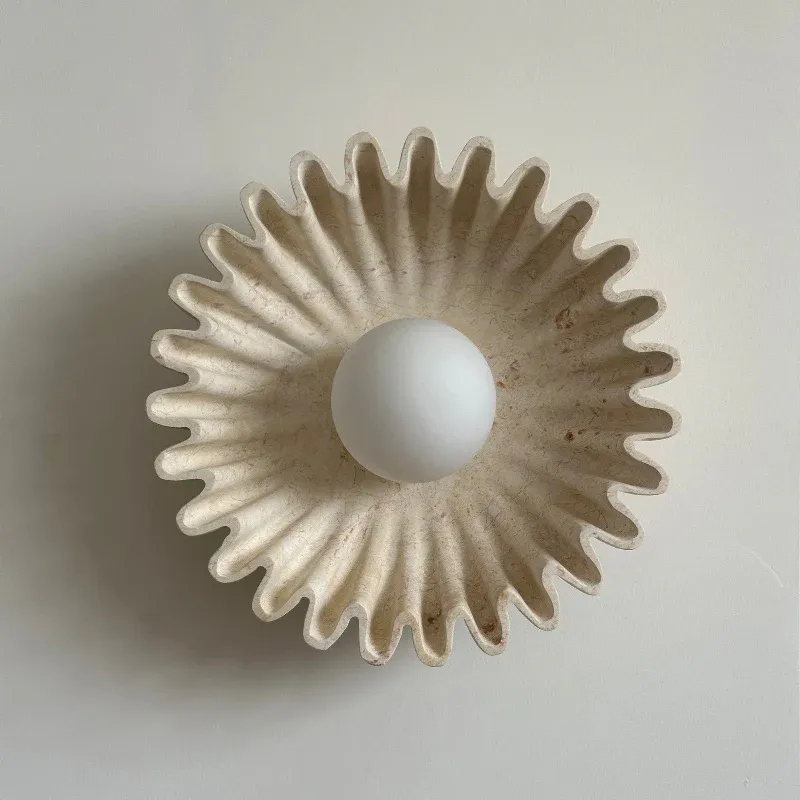 Elif Unusual Round Marble Glass Wall Lamp Indoor