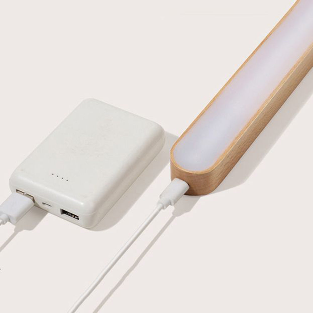 Ozawa LED Wandleuchte Innen Schlaf/Wohnzimmer Holz Acryl Metall Front-Spiegel